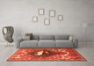 Machine Washable Persian Orange Traditional Area Rugs in a Living Room, wshtr1300org