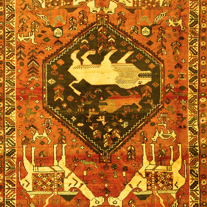 Machine Washable Persian Yellow Traditional Rug, wshtr1300yw