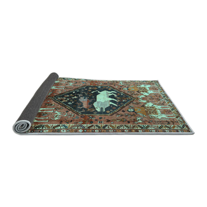 Sideview of Persian Light Blue Traditional Rug, tr1300lblu