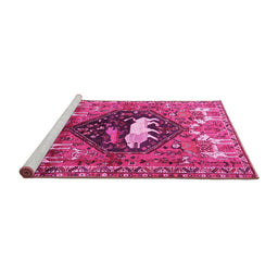 Sideview of Machine Washable Persian Pink Traditional Rug, wshtr1300pnk