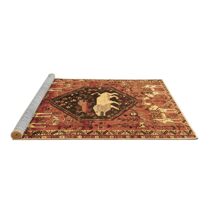 Sideview of Machine Washable Persian Brown Traditional Rug, wshtr1300brn