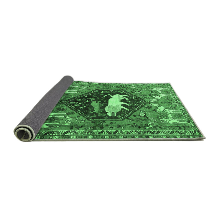 Sideview of Persian Emerald Green Traditional Rug, tr1300emgrn