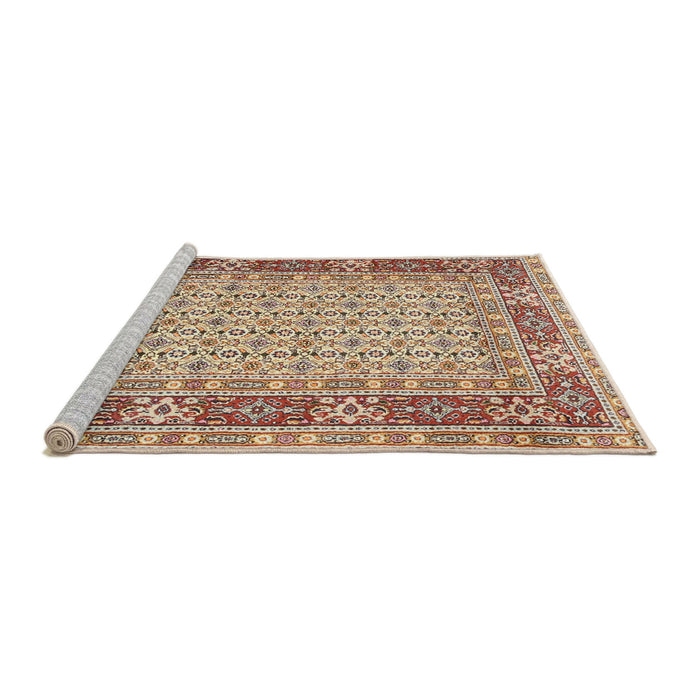 Sideview of Machine Washable Traditional Brown Rug, wshtr1301