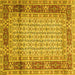 Square Persian Yellow Traditional Rug, tr1301yw