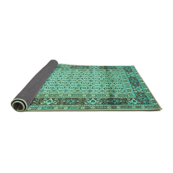 Sideview of Persian Turquoise Traditional Rug, tr1301turq