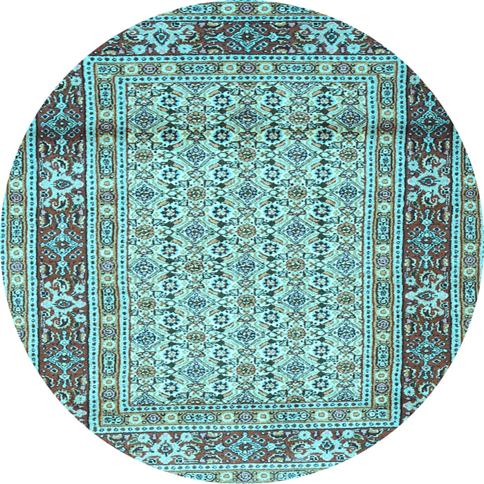 Round Persian Light Blue Traditional Rug, tr1301lblu
