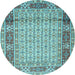 Round Persian Light Blue Traditional Rug, tr1301lblu