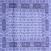 Square Persian Blue Traditional Rug, tr1301blu