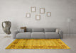 Machine Washable Persian Yellow Traditional Rug in a Living Room, wshtr1301yw