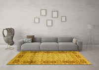 Machine Washable Persian Yellow Traditional Rug, wshtr1301yw