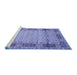 Sideview of Machine Washable Persian Blue Traditional Rug, wshtr1301blu