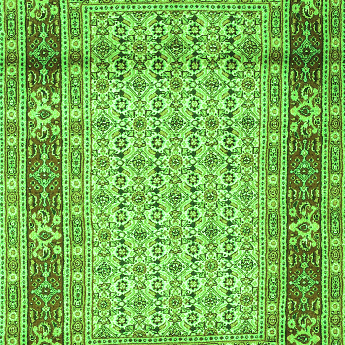 Serging Thickness of Machine Washable Persian Green Traditional Area Rugs, wshtr1301grn