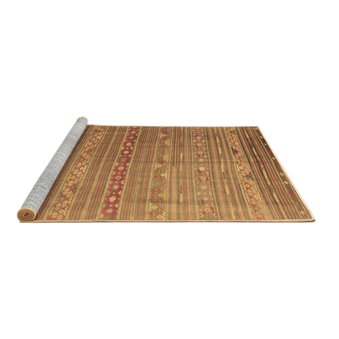 Sideview of Machine Washable Persian Brown Traditional Rug, wshtr1302brn