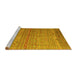 Sideview of Machine Washable Persian Yellow Traditional Rug, wshtr1302yw