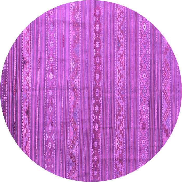 Round Machine Washable Persian Purple Traditional Area Rugs, wshtr1302pur
