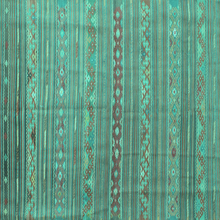 Square Machine Washable Persian Turquoise Traditional Area Rugs, wshtr1302turq