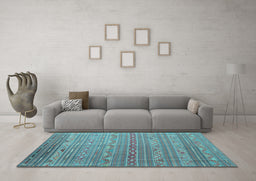 Machine Washable Persian Light Blue Traditional Rug in a Living Room, wshtr1302lblu