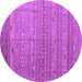 Round Persian Purple Traditional Rug, tr1302pur