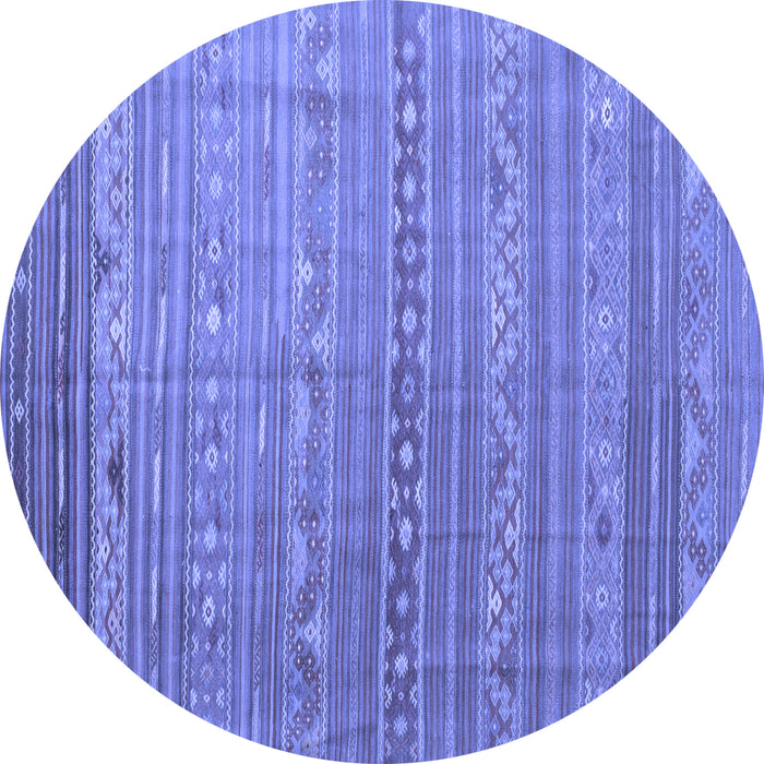 Round Machine Washable Persian Blue Traditional Rug, wshtr1302blu