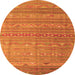 Square Persian Orange Traditional Rug, tr1302org