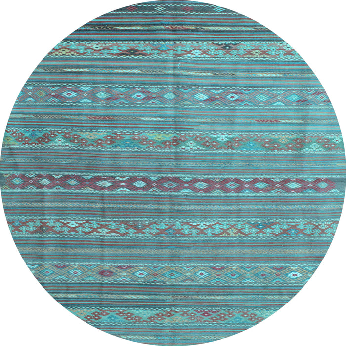 Round Persian Light Blue Traditional Rug, tr1302lblu