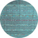 Round Persian Light Blue Traditional Rug, tr1302lblu