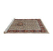 Sideview of Machine Washable Traditional Light French Beige Brown Rug, wshtr1303