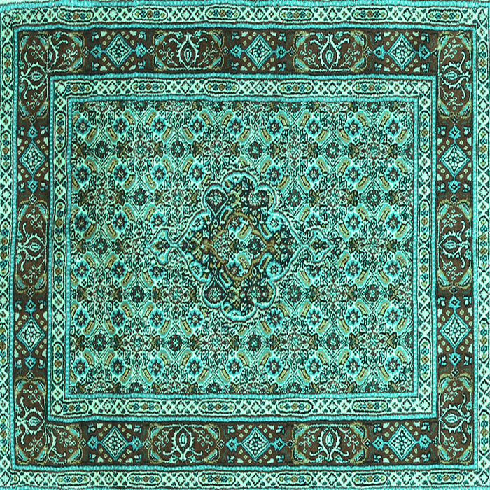 Square Persian Turquoise Traditional Rug, tr1303turq