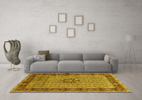 Machine Washable Persian Yellow Traditional Rug, wshtr1303yw