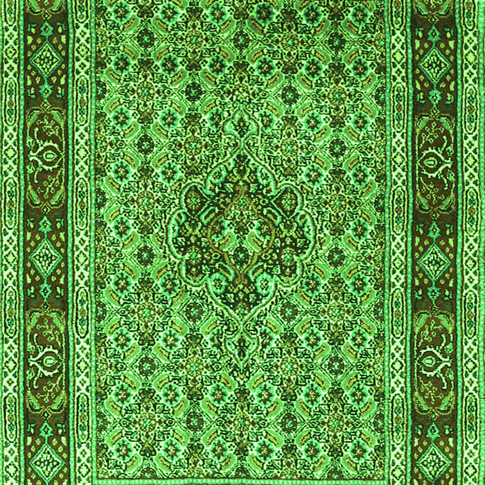 Serging Thickness of Machine Washable Persian Green Traditional Area Rugs, wshtr1303grn