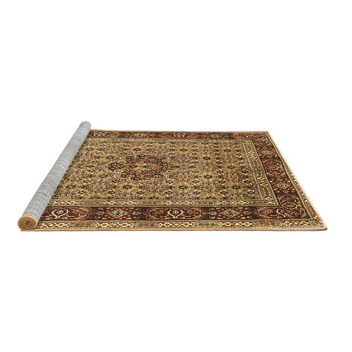Sideview of Machine Washable Persian Brown Traditional Rug, wshtr1303brn