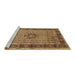 Sideview of Machine Washable Persian Brown Traditional Rug, wshtr1303brn