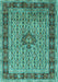 Machine Washable Persian Turquoise Traditional Area Rugs, wshtr1303turq