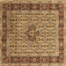 Square Machine Washable Persian Brown Traditional Rug, wshtr1303brn