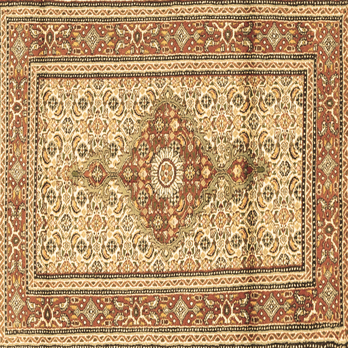 Square Medallion Brown Traditional Rug, tr1304brn