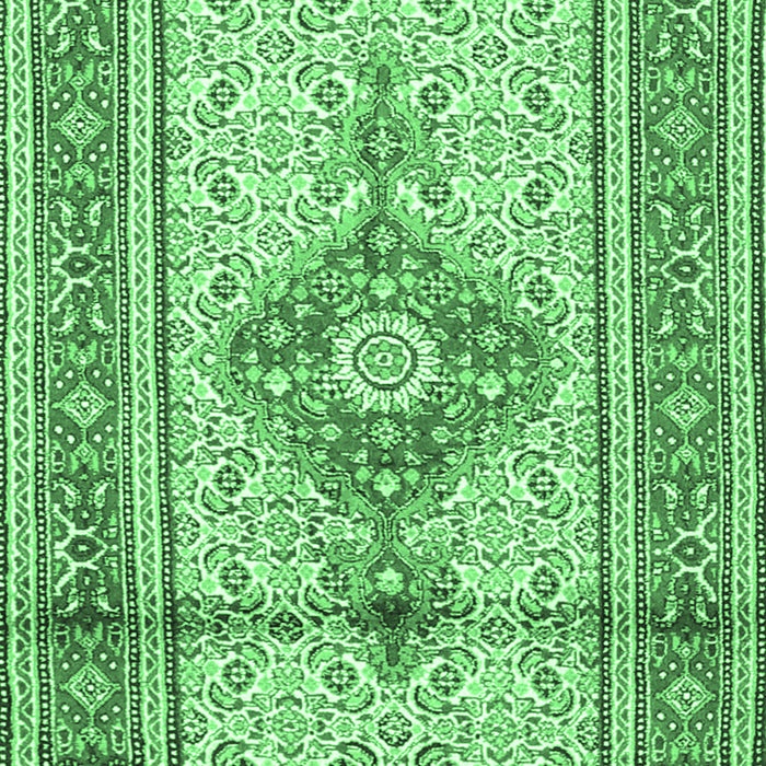 Machine Washable Medallion Emerald Green Traditional Area Rugs, wshtr1304emgrn