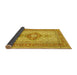 Sideview of Medallion Yellow Traditional Rug, tr1304yw