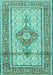 Medallion Turquoise Traditional Rug, tr1304turq