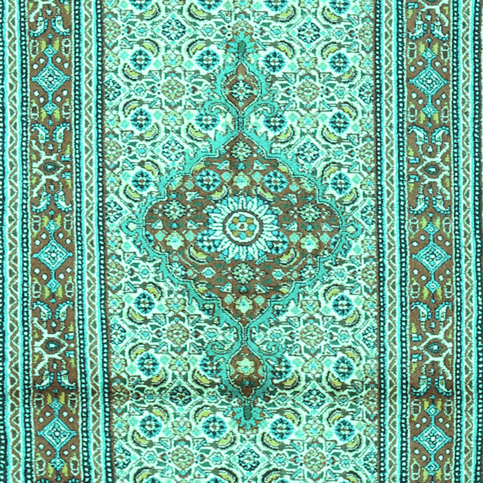 Medallion Turquoise Traditional Rug, tr1304turq