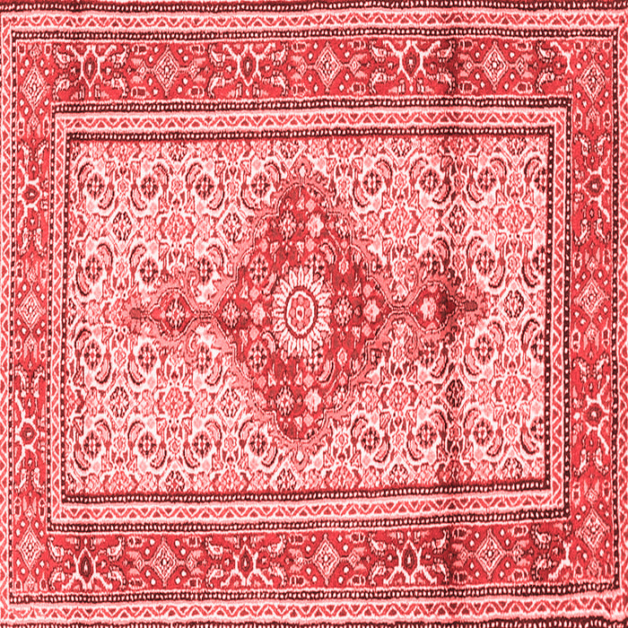 Machine Washable Medallion Red Traditional Rug, wshtr1304red