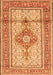 Serging Thickness of Machine Washable Medallion Orange Traditional Area Rugs, wshtr1304org