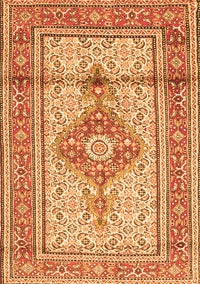 Medallion Orange Traditional Rug, tr1304org