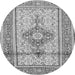 Square Medallion Gray Traditional Rug, tr1304gry