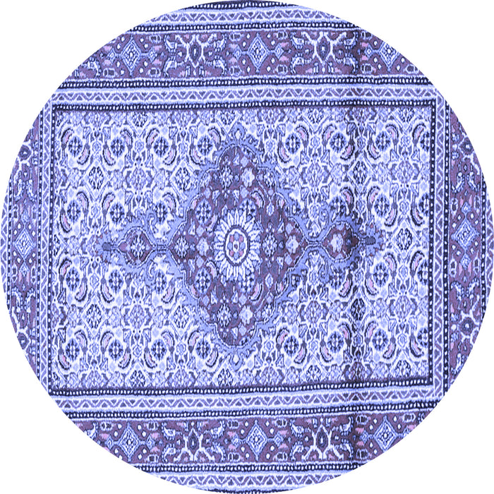 Round Medallion Blue Traditional Rug, tr1304blu
