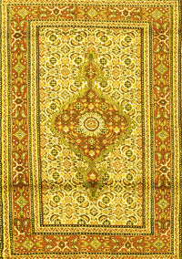 Medallion Yellow Traditional Rug, tr1304yw