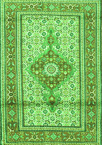 Medallion Green Traditional Rug, tr1304grn