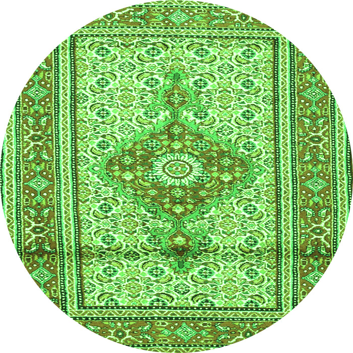 Machine Washable Medallion Green Traditional Area Rugs, wshtr1304grn