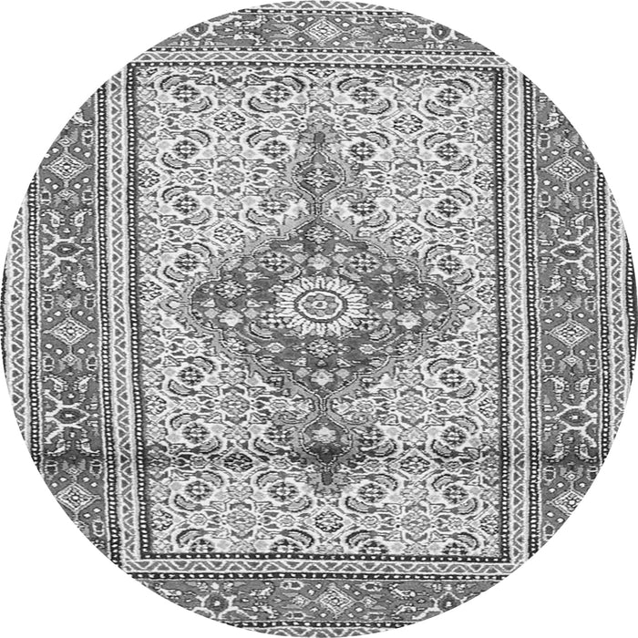Machine Washable Medallion Gray Traditional Rug, wshtr1304gry