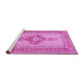 Sideview of Machine Washable Medallion Pink Traditional Rug, wshtr1304pnk