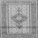 Serging Thickness of Medallion Gray Traditional Rug, tr1304gry